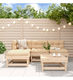 Salon de jardin 5 pcs bois massif de pin