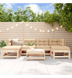 Salon de jardin 7 pcs Bois de pin massif