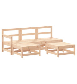 Salon de jardin 5 pcs bois massif de pin