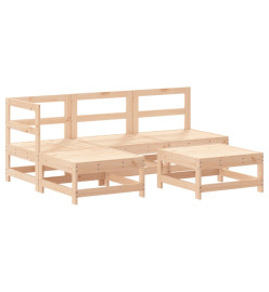 Salon de jardin 5 pcs bois massif de pin