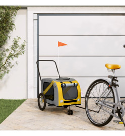 Remorque de vélo pour animaux de compagnie jaune et gris