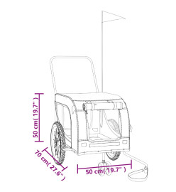 Remorque de vélo pour animaux de compagnie gris et noir