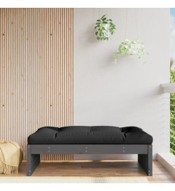 Repose-pied de jardin 120x80 cm gris bois de pin massif