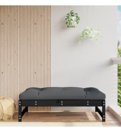Repose-pied de jardin 120x80 cm noir bois de pin massif