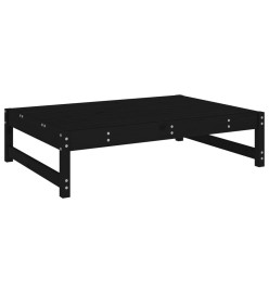Repose-pied de jardin 120x80 cm noir bois de pin massif