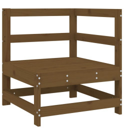 Canapé d'angle de jardin marron miel bois de pin solide