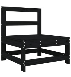 Salon de jardin 6 pcs Noir Bois de pin massif