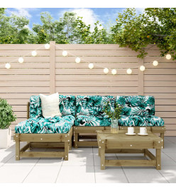 Salon de jardin 5 pcs bois de pin imprégné