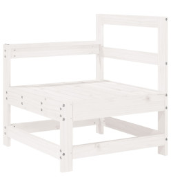 Salon de jardin 5 pcs blanc bois massif de pin