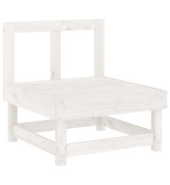 Salon de jardin 7 pcs Blanc Bois de pin massif