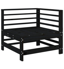 Salon de jardin 6 pcs Noir Bois de pin massif
