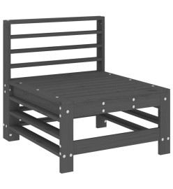Salon de jardin 8 pcs Gris Bois de pin massif