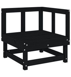 Salon de jardin 8 pcs Noir Bois de pin massif