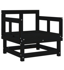 Salon de jardin 8 pcs Noir Bois de pin massif