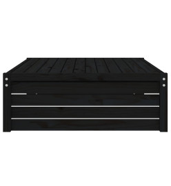 Repose-pied de jardin 120x80 cm noir bois de pin massif