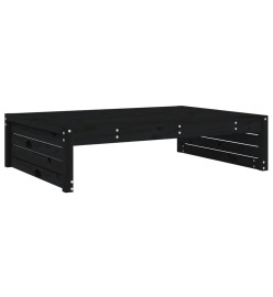 Repose-pied de jardin 120x80 cm noir bois de pin massif