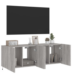 Meubles TV muraux et lumières LED 2pcs sonoma gris 60x35x41 cm