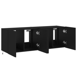 Meubles TV muraux avec lumières LED 2 pcs noir 60x35x41 cm