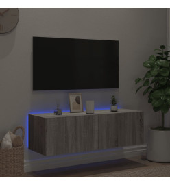 Meuble TV mural avec lumières LED sonoma gris 100x35x31 cm