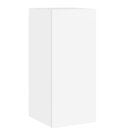 Meubles TV muraux avec lumières LED 2 pcs blanc 30,5x35x70 cm