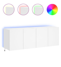 Meubles TV muraux avec lumières LED 2 pcs blanc 60x35x41 cm