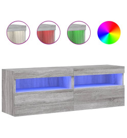 Meubles TV muraux et lumières LED 2pcs sonoma gris 60x30x40 cm