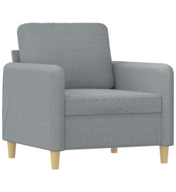 Fauteuil avec repose-pied Gris clair 60 cm Tissu