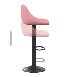 Tabourets de bar lot de 2 rose velours