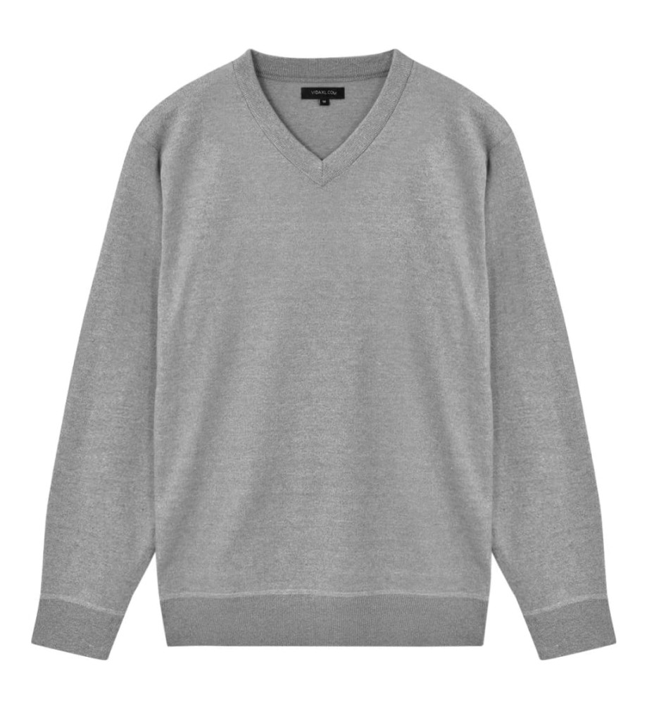 5 pcs Pulls à col en V pour hommes Gris Taille XL