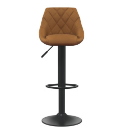 Tabourets de bar lot de 2 marron velours