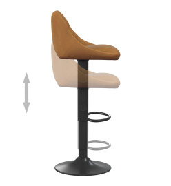 Tabourets de bar lot de 2 marron velours