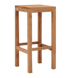 Tabourets de bar lot de 2 bois de teck massif