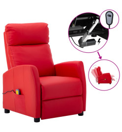 Fauteuil de massage électrique Rouge Similicuir