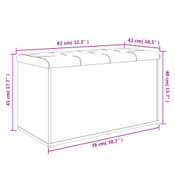 Banc de rangement sonoma gris 82x42x45 cm Bois d'ingénierie