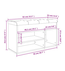 Banc à chaussures sonoma gris 82x32x45,5 cm bois d'ingénierie