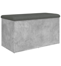 Banc de rangement gris béton 82x42x45 cm bois d'ingénierie