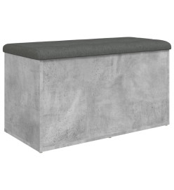 Banc de rangement gris béton 82x42x45 cm bois d'ingénierie