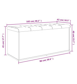 Banc de rangement sonoma gris 102x42x45 cm bois d'ingénierie