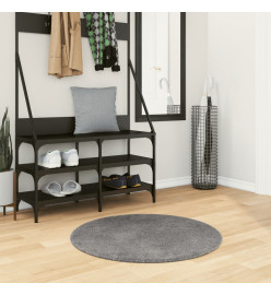 Tapis à poils courts doux et lavable anthracite Ø 80 cm