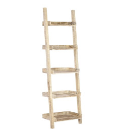 Étagère à échelle Blanc 75x37x205 cm Bois de manguier solide