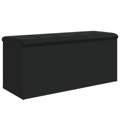 Banc de rangement noir 102x42x45 cm bois d'ingénierie