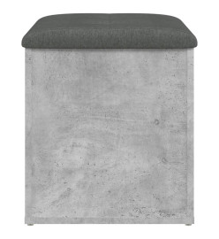 Banc de rangement gris béton 42x42x45 cm bois d'ingénierie