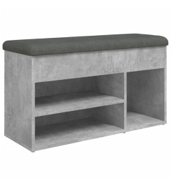 Banc à chaussures gris béton 82x32x45,5 cm bois d'ingénierie