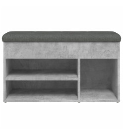 Banc à chaussures gris béton 82x32x45,5 cm bois d'ingénierie