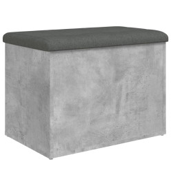 Banc de rangement gris béton 62x42x45 cm bois d'ingénierie