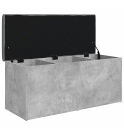 Banc de rangement gris béton 102x42x45 cm bois d'ingénierie