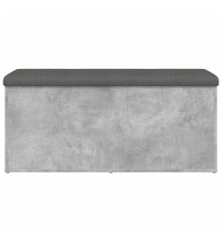 Banc de rangement gris béton 102x42x45 cm bois d'ingénierie