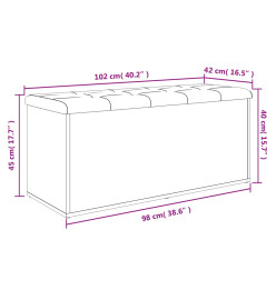 Banc de rangement gris béton 102x42x45 cm bois d'ingénierie