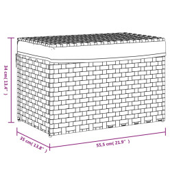 Panier à linge avec couvercle 55,5x35x34 cm résine tressée