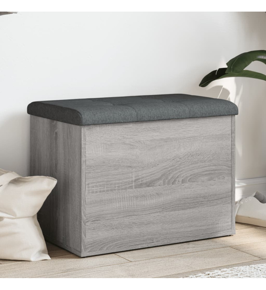 Banc de rangement sonoma gris 62x42x45 cm bois d'ingénierie